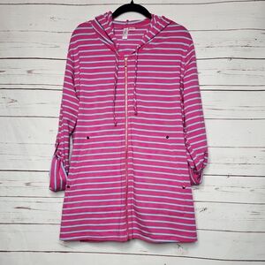 Ethyl Striped Hooded Zip Jacket